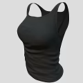 Black Sleeveless Tank Top Slim Fit Basic Style For Everyday Casual Wear