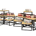 Retail Store Display Shelves With Organized Products And Multi Tier Racks 3d model