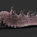 Reddish Brown Fantasy Creature Back With Spiked Protrusions And Rough Texture 3d model