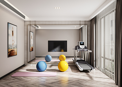 Modern Yoga Room 3d model