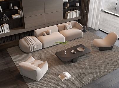 Modern Sofa Coffee Table Combination Sofa Combination Coffee Table Leisure Chair Combination 3d model