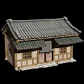 Ancient Architecture With Traditional Tile Roof Wooden Structure Lattice Windows And Stone Steps