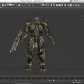 Futuristic Robotic Combat Weapon With Armored Metal Structure And Sci Fi Design