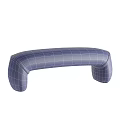 Beige Upholstered Curved Stools With Soft Padding And Modern Design