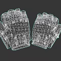 Red Pixel Style Gloves With Skull Design ORB Text And Digital Patterns