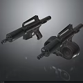 Vintage Double Barrel Shotguns With Metal Barrels And Wooden Grips