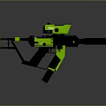 Green And Black Tactical Assault Rifle With Scope And Modern Design