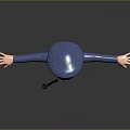 Cartoon Military Character With Mustache In Blue Uniform Red Hat And Outstretched Arms