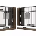 Modern Wardrobe Design With Glass Doors And Metal Frame For Clothing Storage And Shelves