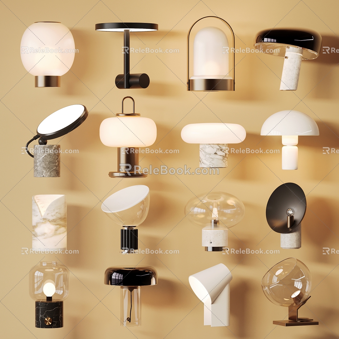 Modern table lamp combination model