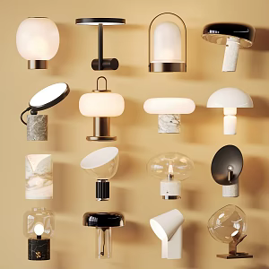 Modern table lamp combination 3d model