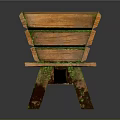 Wooden Planter Box With Legs And Green Moss For Garden Decoration