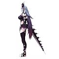 Mythical Woman In Intricate Armor With Ornate Headdress And Long Flowing Purple Hair