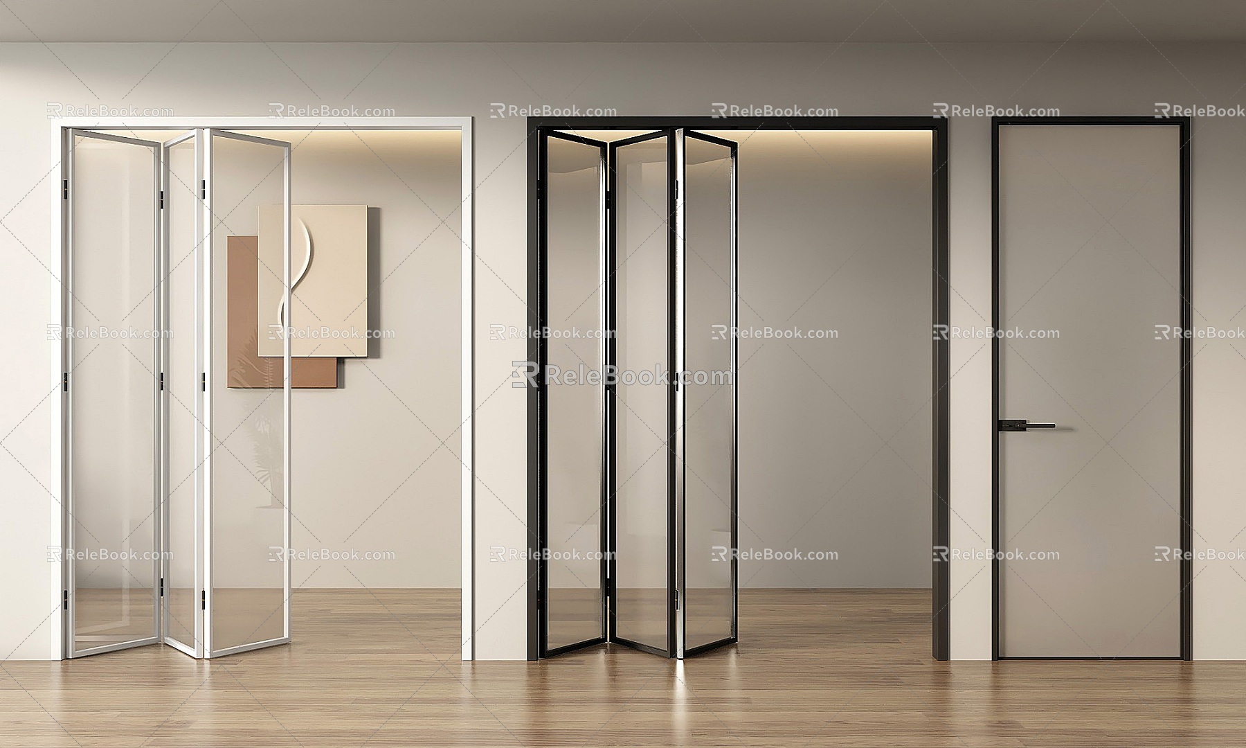 Modern Glass Folding Door Folding Door Balcony Folding Door Kitchen Folding Door Glass Door 3d model