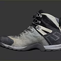 Durable Outdoor Hiking Boots With Gray Black Color Rubber Sole And Laces