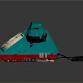 Teal Vintage Telephone With Rotary Dial Coiled Cord And Power Adapter