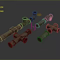 Rusty Metal Pipes with Fittings Elbows Tees and Valves on Gray Background