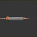 Medical Syringes With Metal Structure And Orange Parts In Different Sizes