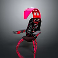 Modern Red And Black Chair Featuring Geometric Frame And Ergonomic Design 3d model