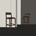 Middle Ancient Bar Stool Solid Wood Bar Stool Bar Stool Silent Wind Bar Stool Nordic Bar Stool 3d model