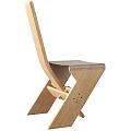 Modern Minimalist Single Chair With Geometric Cross Structure And Natural Wood Grain