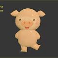 Cute Pink Pig Character 3D Cartoon Design With Smiling Face And Friendly Look