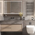 Modern Bathroom Cabinet Bathroom Cabinet Mirror Cabinet Wash Basin Towel Rack 3d model