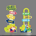Directional Signage for Fun May Event Featuring Lucky Draw Handcraft Food Zones Parking Entrance Check-in
