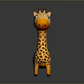 Adorable Standing Giraffe Doll With Yellow Brown Spots Orange Nose And Black Eyes