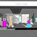 Yes Yinke Clothing Store Window Display With Modern Interior Mannequins And Dresses