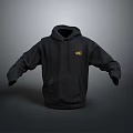 Black Hooded Sweatshirt With Front Yellow NE Logo And Classic Design For Daily Use