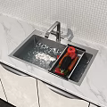 Stainless Steel Kitchen Sink Double Bowl Design With Faucet And Drainer