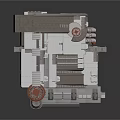 Modern Industrial Building Structure Featuring Multi Level Design Chimney And Stairs