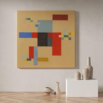 Modern minimalist abstract decorative painting 3d model