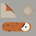 Stylish Modern Wall Decor With Geometric Shapes Leather Accents And Metal Rings