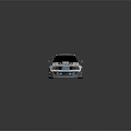 Gray And White Modified Racing Car With Wide Body Kit Rear Spoiler Blue Wheels