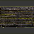 Moss Covered Wooden Logs Stacked On Pallet Base With Natural Texture And Timber Material