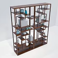 Traditional Wooden Multi Tiered Display Shelf With Books Vases And Decorative Items