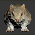 Low Poly Style Mouse Sculpture Featuring Geometric Design And Digital Art Elements 3d model