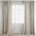 Beige Layered Curtains With Sheer Panels For Modern Home Window Design