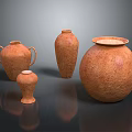 Collection Of Terracotta Vases With Various Sizes Shapes And Textured Surfaces