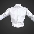 Elegant White Cotton Long Sleeve Button Down Shirt For Formal Wear