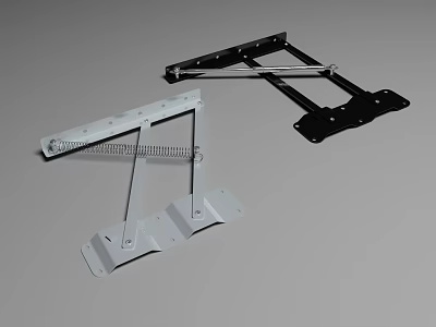 Durable Iron Support Brackets With White And Black Design And Spring Mechanism For Furniture Support 3d model