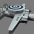 E-2 Hawkeye Fighter Jet With Tactical Airborne Early Warning AEW And Twin Turboprop