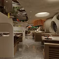 Modern Restaurant Interior With Comfortable Booth Seating Green Plants And Stylish Lighting