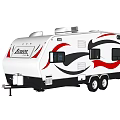 Eagle Travel Trailer With White Exterior Red Gray Graphics And Windows 3d model