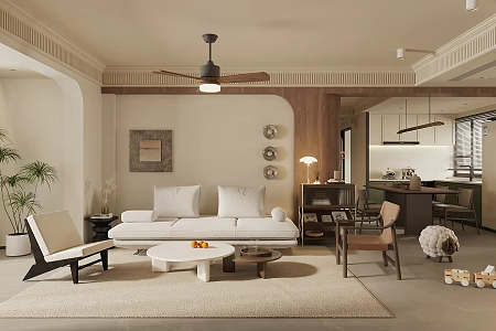 Middle-ancient style guest restaurant horizontal hall guest restaurant sofa coffee table combination Middle-ancient style dining table and chair Middle-ancient style leisure chair single chair Retro style guest restaurant 3d model