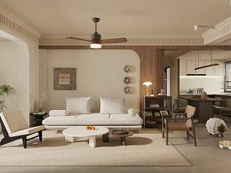 Middle-ancient style guest restaurant horizontal hall guest restaurant sofa coffee table combination Middle-ancient style dining table and chair Middle-ancient style leisure chair single chair Retro style guest restaurant 3d model