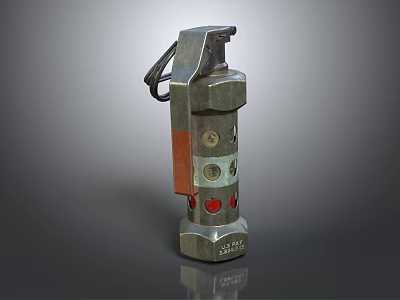 Industrial Metal Safety Device With Handle Cable Red Indicators And Bolts 3d model