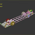 Car Chassis With Wheels And Frame Structure For Vehicle Design 3d model